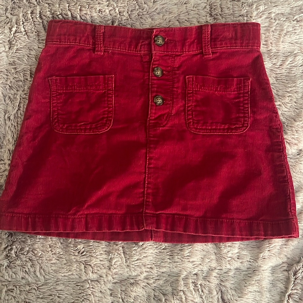 Carter's Red Corduroy Skirt for Kids 7/7A adjustable waistband, 2 pockets Y2K